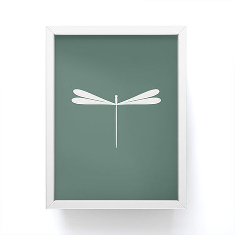 Colour Poems Dragonfly Minimalism Green Framed Mini Art Print