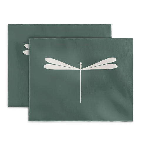 Colour Poems Dragonfly Minimalism Green Placemat