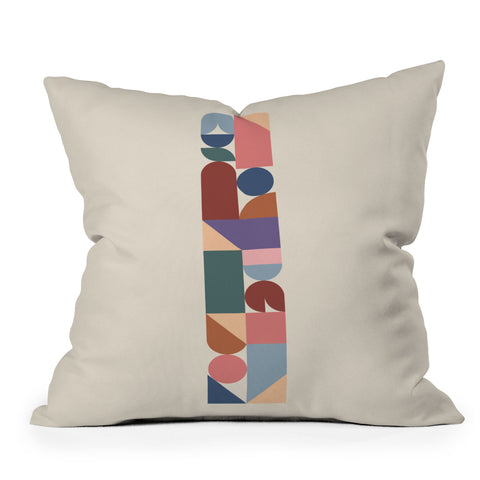 Colour Poems Geometric Balance Outdoor Throw Pillow