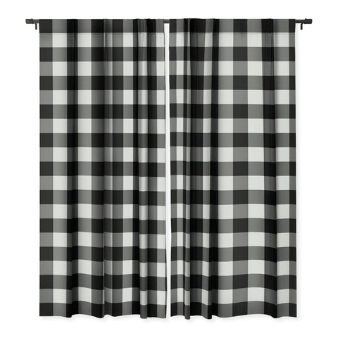 Colour Poems Gingham Black and White Blackout Window Curtain