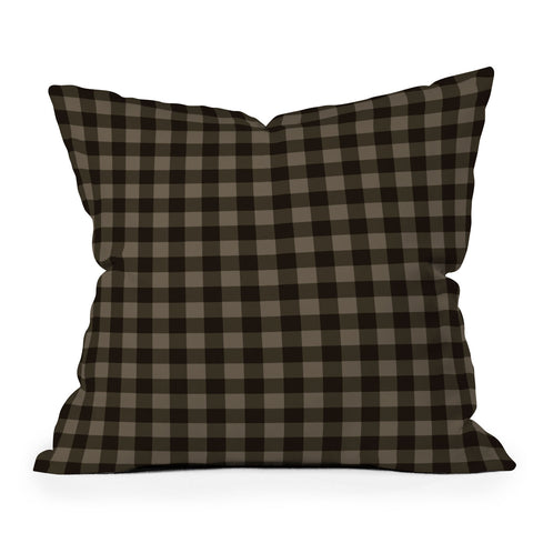 Colour Poems Gingham Earth Outdoor Throw Pillow