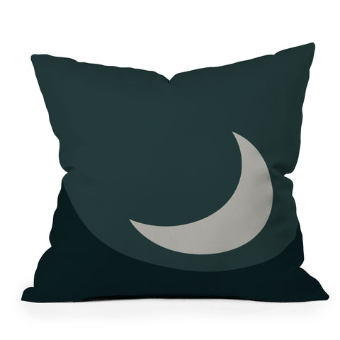 Colour Poems Moon Minimalism Jade Outdoor Throw Pillow