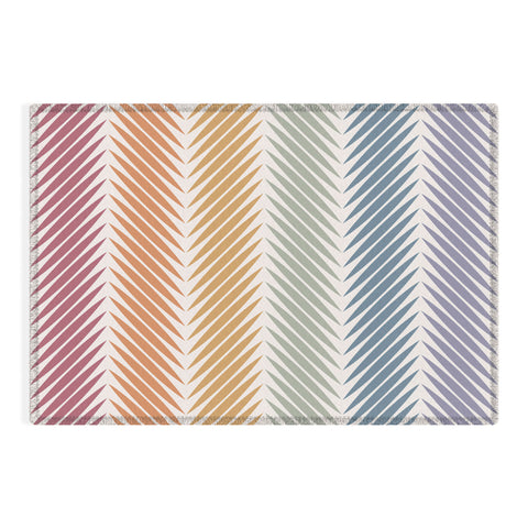 Colour Poems Palm Leaf Pattern LXIV Outdoor Rug