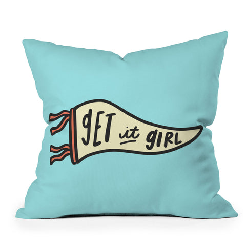 Craft Boner Get it girl center Outdoor Throw Pillow