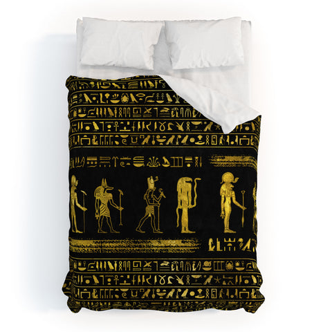 Creativemotions Golden Egyptian Gods and hiero Duvet Cover