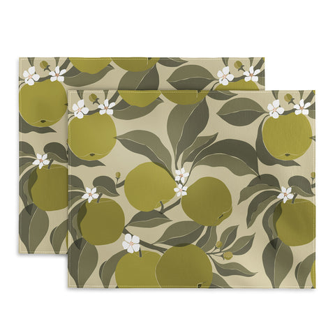 Cuss Yeah Designs Abstract Green Apples Placemat