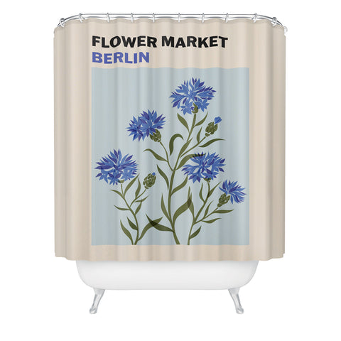 Cuss Yeah Designs Flower Market Berlin Shower Curtain