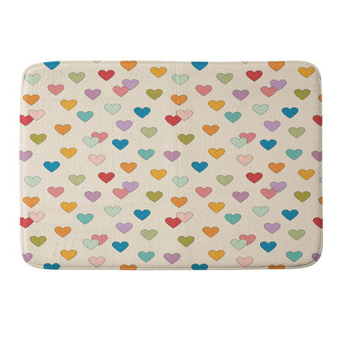 Cuss Yeah Designs Groovy Multicolored Hearts Memory Foam Bath Mat