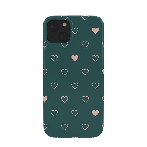 Cuss Yeah Designs Small Pink Hearts on Green Phone Case