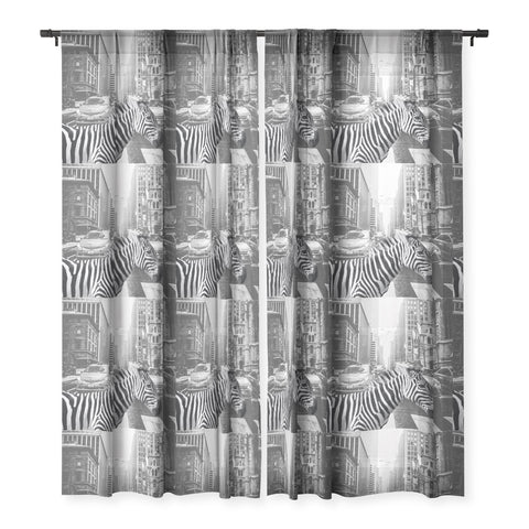 Dagmar Pels Zebra in New York City Sheer Window Curtain
