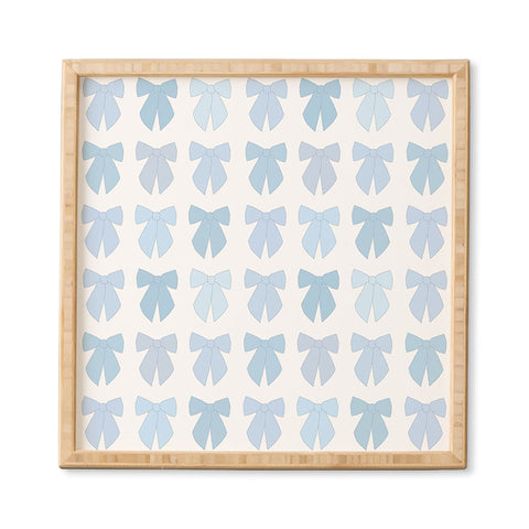 Daily Regina Designs Blue Bows Preppy Coquette Framed Wall Art