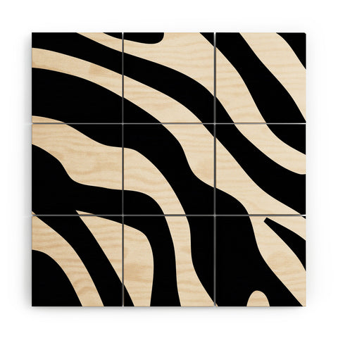 Daily Regina Designs Vintage Retro Abstract Black Wood Wall Mural