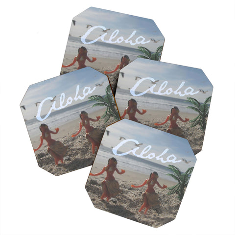 Deb Haugen Aloha Pastel Girls Coaster Set