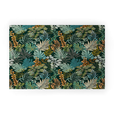 DESIGN d´annick tropical night emerald leaves Welcome Mat