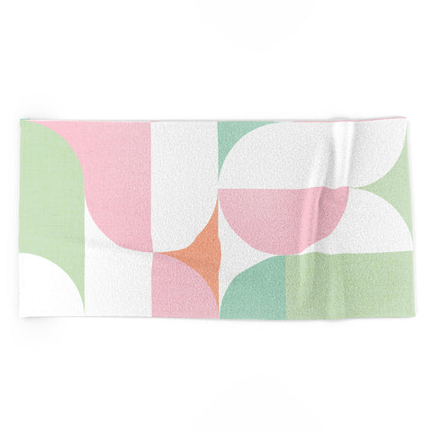 Dominique Vari Words MidMod geometric dots and shapes Beach Towel