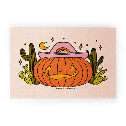 Doodle By Meg Cowboy Pumpkin Welcome Mat