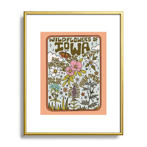 Doodle By Meg Iowa Wildflowers Metal Framed Art Print