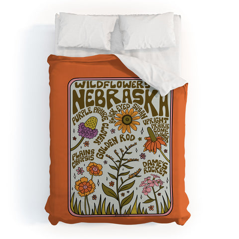 Doodle By Meg Nebraska Wildflowers Duvet Cover