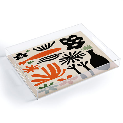 DorisciciArt Abstract botanic Acrylic Tray