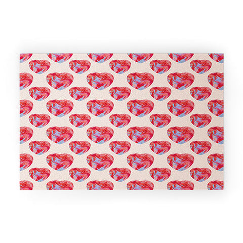 El buen limon Heart and love retro psychedelic Welcome Mat