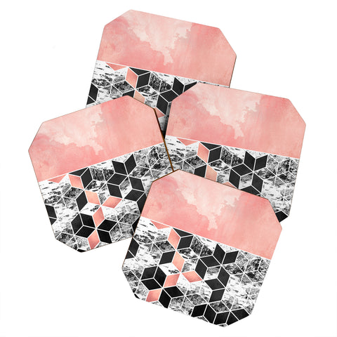 Elisabeth Fredriksson Rose Clouds And Birch Coaster Set