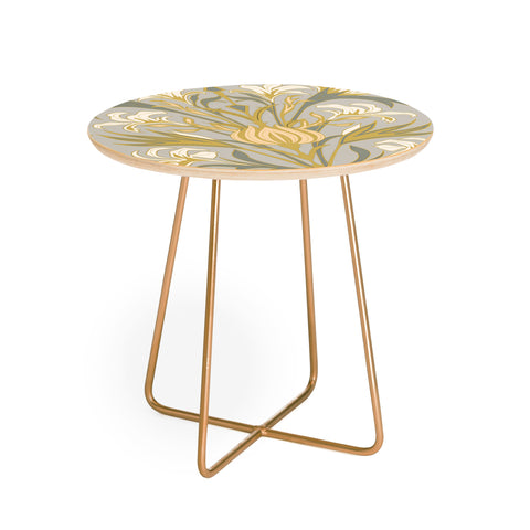 Emanuela Carratoni Art Deco Flowers Round Side Table