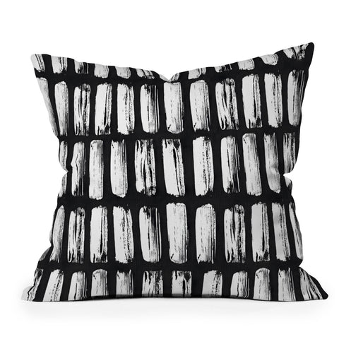 Emanuela Carratoni Black and White Texture Throw Pillow