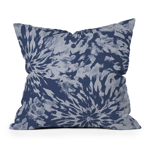 Emanuela Carratoni Blue Tie Dye Throw Pillow