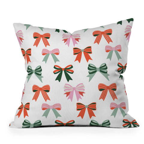 Emanuela Carratoni Bows Pattern Throw Pillow