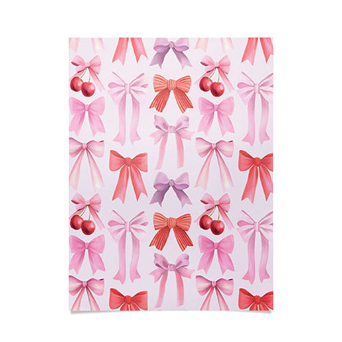 Emanuela Carratoni Coquette Bows and Cherries Poster