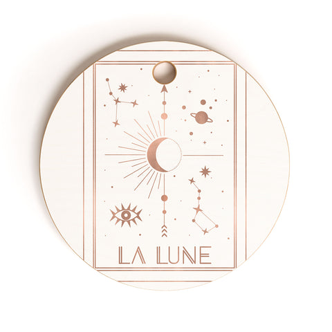 Emanuela Carratoni La Lune or The Moon White Cutting Board Round