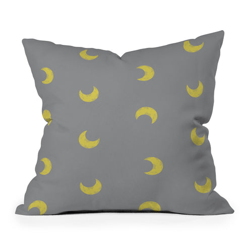 Emanuela Carratoni Moon on Ultimate Gray Outdoor Throw Pillow