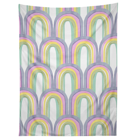 Emanuela Carratoni Rainbow Pastel Theme Tapestry