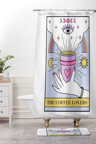 Emanuela Carratoni The Coffee Lovers Tarot Shower Curtain And Mat