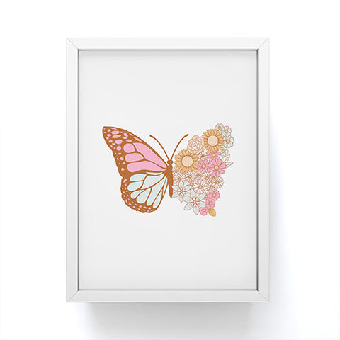 Emanuela Carratoni Vintage Floral Butterfly Framed Mini Art Print