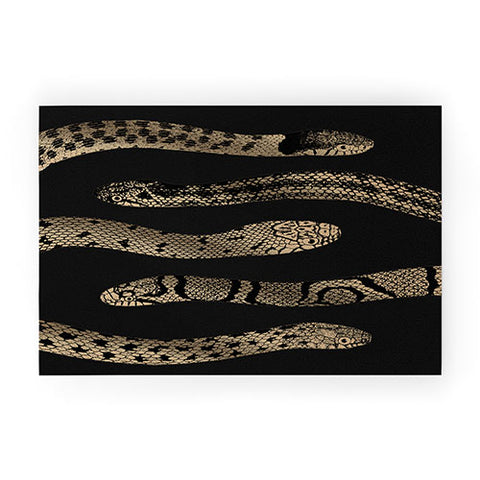 Emanuela Carratoni Vintage Golden Snakes Welcome Mat