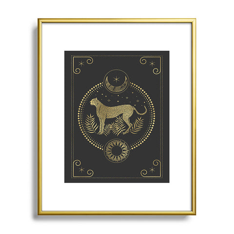 Emanuela Carratoni Wild Cheetah and the Moon Metal Framed Art Print