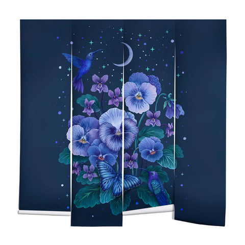 episodic drawing Violet February Flower Wall Mural