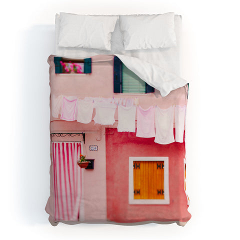 Eye Poetry Photography Laundry Day in Burano Italy Duvet Cover