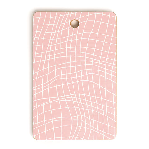 Fimbis Wavy Blush Grid Cutting Board Rectangle