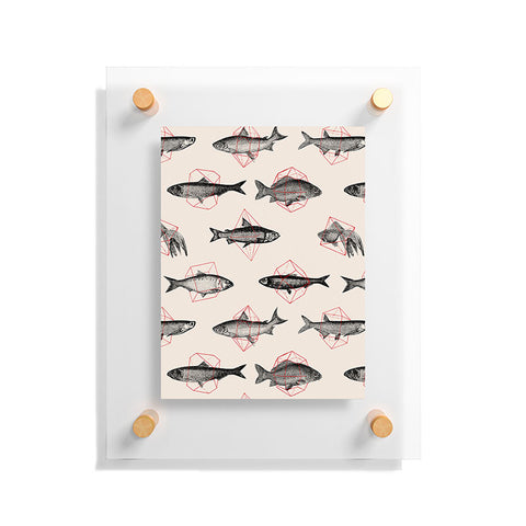 Florent Bodart Fishes In Geometrics Floating Acrylic Print