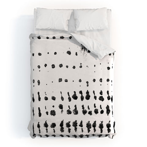 GalleryJ9 Medium Dots Pattern Black and White Distressed Texture Abstract Duvet Cover