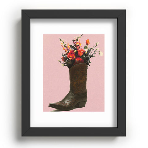 gnomeapple A Cowboy Boot With Spring Bouqet Recessed Framing Rectangle
