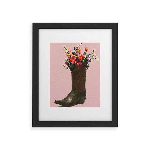 gnomeapple A Cowboy Boot With Spring Bouqet Framed Art Print