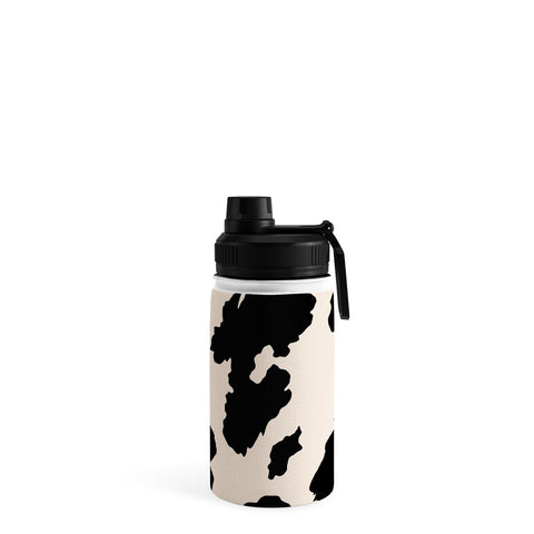 gnomeapple Cow Print Light Beige Black Water Bottle