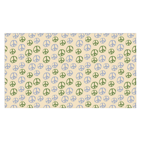 gnomeapple Handdrawn Peace Symbol Pattern Tablecloth