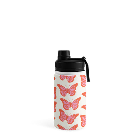 gnomeapple Pink and Orange Butterflies Water Bottle