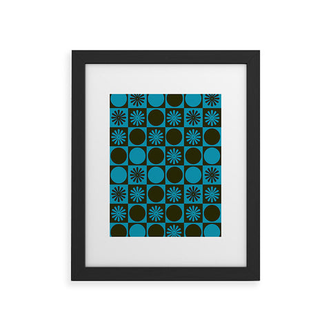gnomeapple Retro Checkered Pattern Muted Framed Art Print