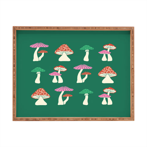 haleyum Festive Mushrooms Rectangular Tray