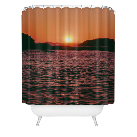 Hannah Kemp A Coastal Sunset Shower Curtain